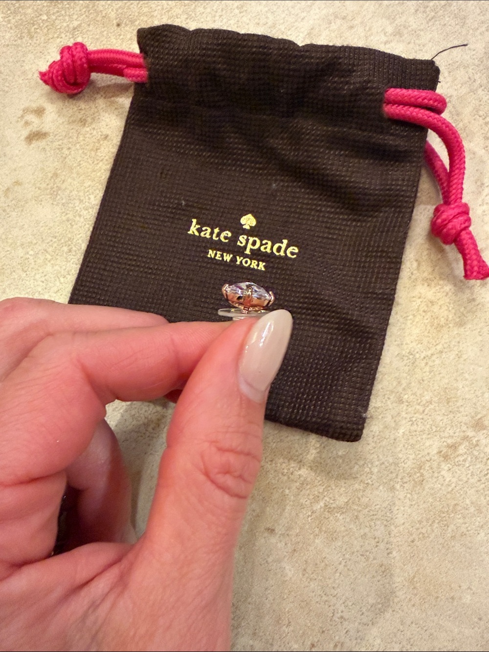 kate spade blush crystal stud earrings - Picture 2 of 3